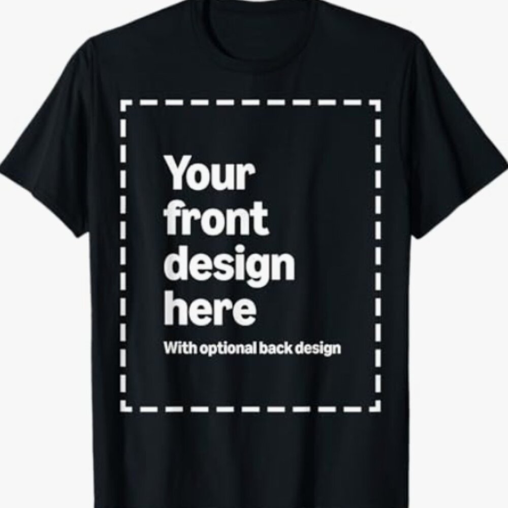 Custom Front & Back Print T-Shirt with Your Image  (Read Description)